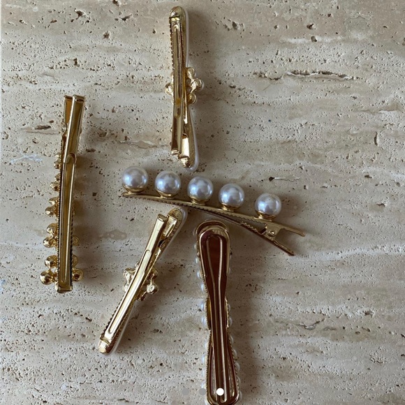 Pearl hair clips - 5 pieces - Picture 3 of 3